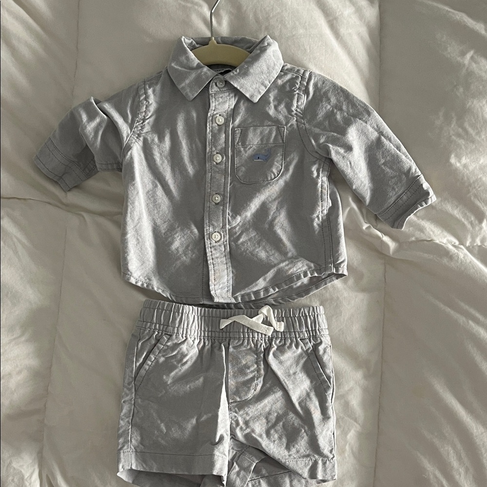 Janie and Jack Gray boys Matching Set